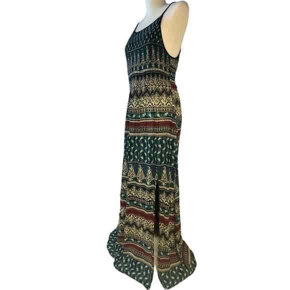 American Rag Green and Red Patterned Maxi Dress - Picture 4 of 12